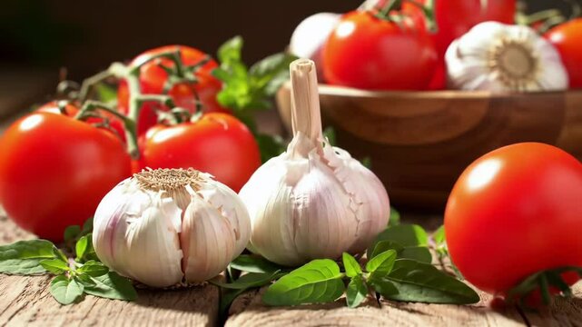 Fresh tomatoes and garlic bring vibrant flavors to Italian cooking with rustic charm