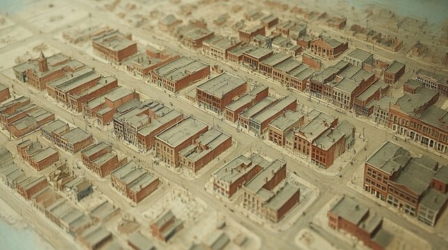 Mapping of historical downtowns showcasing urban palimpsest transitions preserved faade alignments and commercial corridor continuity frameworks