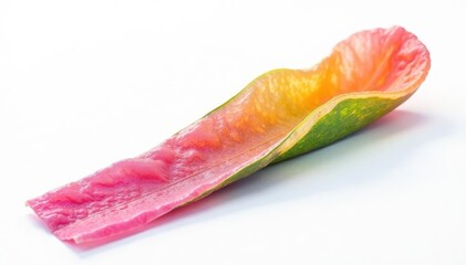 Single, vibrant flap isolated on pure white background , section, surface