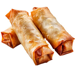 Crispy fried spring rolls appetizer delicious snack food asian cuisine isolated on transparent background