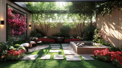 Serene Courtyard Oasis: A Tranquil Garden Retreat