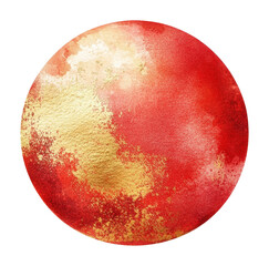 Fototapeta premium PNG Red and gold watercolor sphere art astronomy outdoors.
