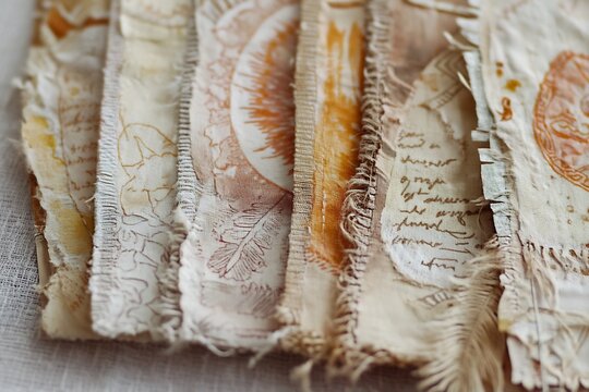 Artistic boho wishcard tribal patterns hand drawn feathers earth tone palette and spiritual handwritten messages