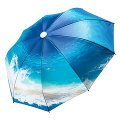 High Tech Compact Beach Umbrella with a Futuristic Design Isolated on Transparent Background