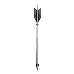 Minimal Arrow with Delicate Detail in Subtle Charco Isolated on Transparent Background