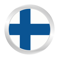 Flag of finland. Circle flag icon logo. Round flag. Flag icon. Standard color. Digital illustration. Vector illustration.	