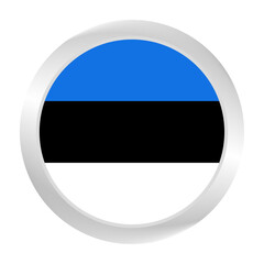 Fototapeta premium Flag of Estonia. Circle flag icon logo. Round flag. Flag icon. Standard color. Digital illustration. Vector illustration. 
