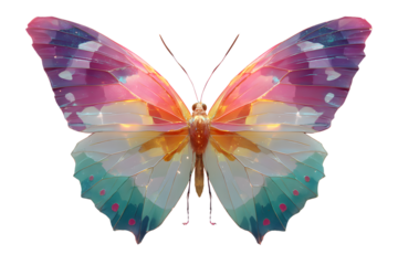 Vibrant Butterfly with Multicolored Wings Perfect for Nature and Fantasy Themes