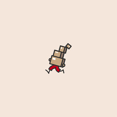 Fast delivery logo icon flat vector design
