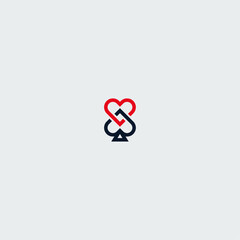 Fototapeta premium Card game logo icon flat vector design