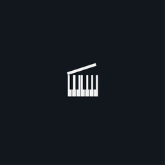 Movie music logo icon flat vector design