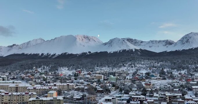 Ushuaia Skyline At Ushuaia Tierra Del Fuego Argentina. Capturing The Hustle And Bustle Of A Vibrant City From Above. Outdoor Travel Destinations Patagonia Glacier.