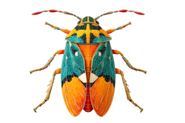 Vibrant Insect Illustration with Intricate Patterns and Bold Colors for Nature and Design Proje