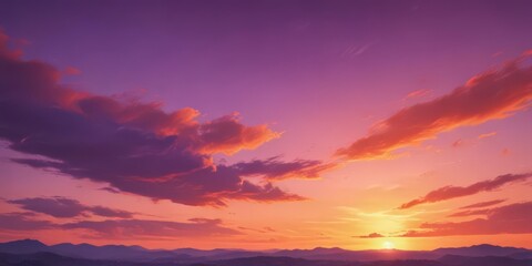 Fiery watercolor sunset sky, rich orange purple gradients ,  design,  purple