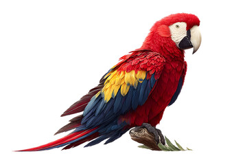 Fototapeta premium Vibrant Parrot Perched on a Branch Detailed Feather Artwork for Nature and Wildlife Themes
