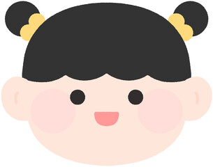 가족 패밀리 어린이날 어버이날 양갈래 티니핑머리 귀여운 어린이 아이 여자아이 소녀 양갈래머리 방울 아이얼굴 꼬마 여자아이 얼굴 언니 여동생 누나 일러스트