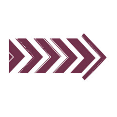 Contemporary Arrow with Clear Vector Lines in Rich Isolated on Transparent Background