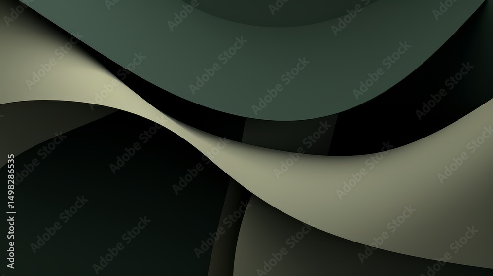Aufkleber Black and white image of a wave with a green background. The image has a mood of calmness and serenity