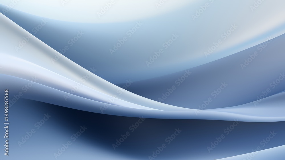 Aufkleber Blue and white background with a wave pattern. The background is very smooth and the wave pattern is very thin