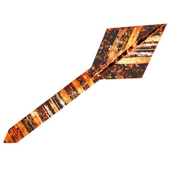 Abstract Arrow with Layered Shimmering Patterns in Brown Isolated on Transparent Background