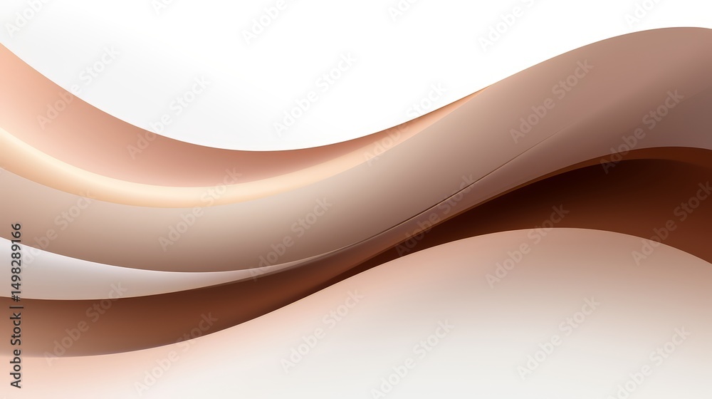 Poster brown wave with a white background. the wave is long and has a lot of detail. it looks like it's mad