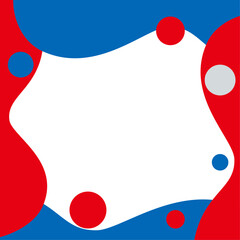 大阪EXPO万博スタイルの青と赤のイラストフレームベクター背景26
