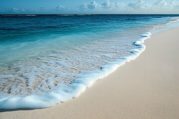 Gentle waves lapping on a pristine beach.