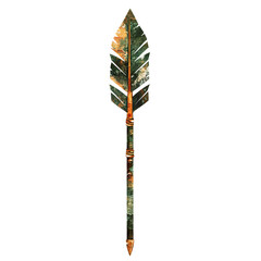 Artistic Arrow with Rich Textured Details in Vibran Isolated on Transparent Background
