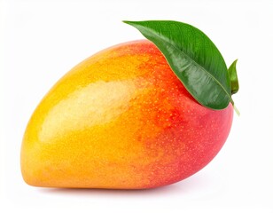 A mango on a white backdrop.