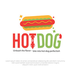 Hotdog Logo Template Vector Design – Custom Food Branding, Restaurant or Fast Food Logo, Icon Design