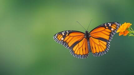 Fototapeta premium Butterfly darting through air sudden zig zag flight captured wide angle zoom lens predictive autofocus system Burst mode capture arc of butterflys unpredictable movement freezing each moment of flight