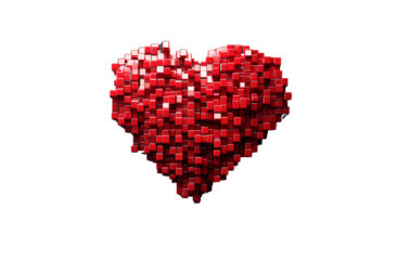 8-bit pixel art, icon of a red heart with white lines on a black background, 2D video game style, pixelated, video game asset,