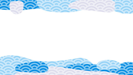 和柄パターンを使った北欧風デザインの壁紙【夏のイメージ】