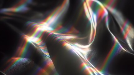 Iridescent Fabric Drape with Rainbow Reflections