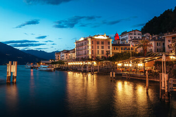 Evening Lights Reflecting on Lake Como in Bellagio