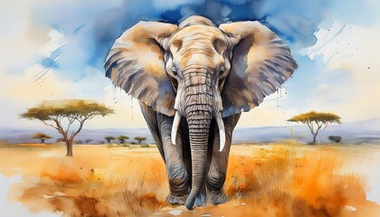 Fototapeta premium Aquarell Elefant