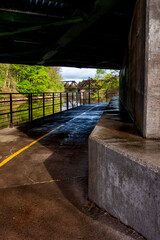 Fototapeta premium Empire State Trail on the Erie Canal in Pittsford, New York