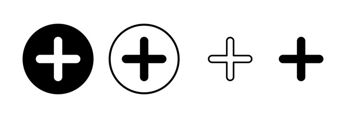 Plus icon logo design. Add plus sign and symbol