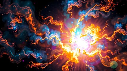 Cosmic Explosion A Fiery Nebula of Celestial Energy