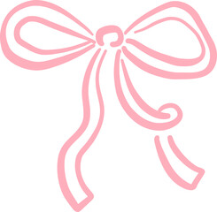 Pink Bow with Playful Curled Ribbon Tail