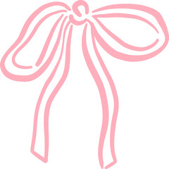 Minimalist Pink Bow with Long Flowing Tails