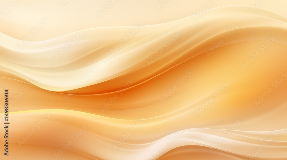 Leinwandbilder Yellow and orange background with a wave pattern. The background is very smooth and the wave pattern is very curvy