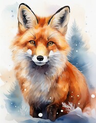 Aquarell roter Fuchs