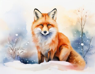 Aquarell roter Fuchs