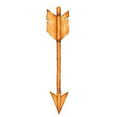 Bold Arrow with Textured Details in Fiery Orange Isolated on Transparent Background