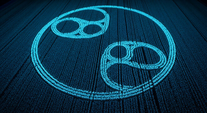 Luminescent Crop Circle: Digital Grain Field Design