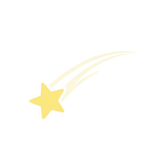 Yellow shooting star with trail