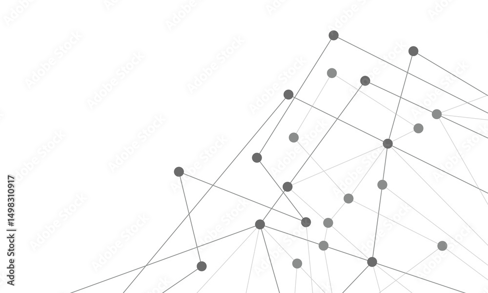 Fototapete website header or banner design with abstract geometric background and connecting dots and lines. gl