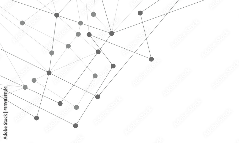 Fototapete website header or banner design with abstract geometric background and connecting dots and lines. gl