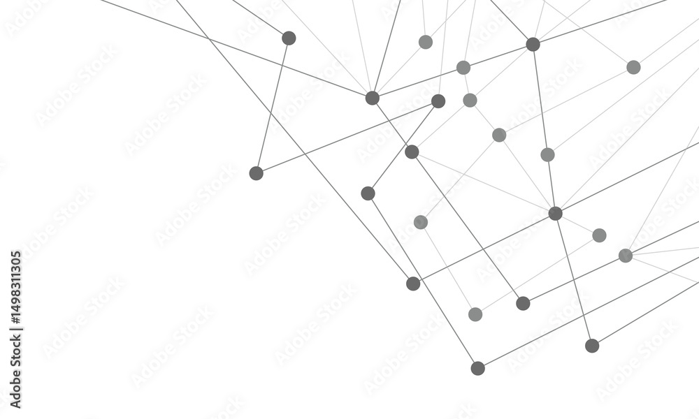 Fototapete website header or banner design with abstract geometric background and connecting dots and lines. gl